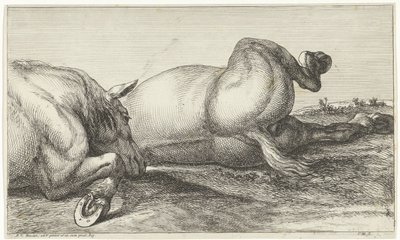 Two Horses Killed in Action Lying in a Row by Jan van Huchtenburgh